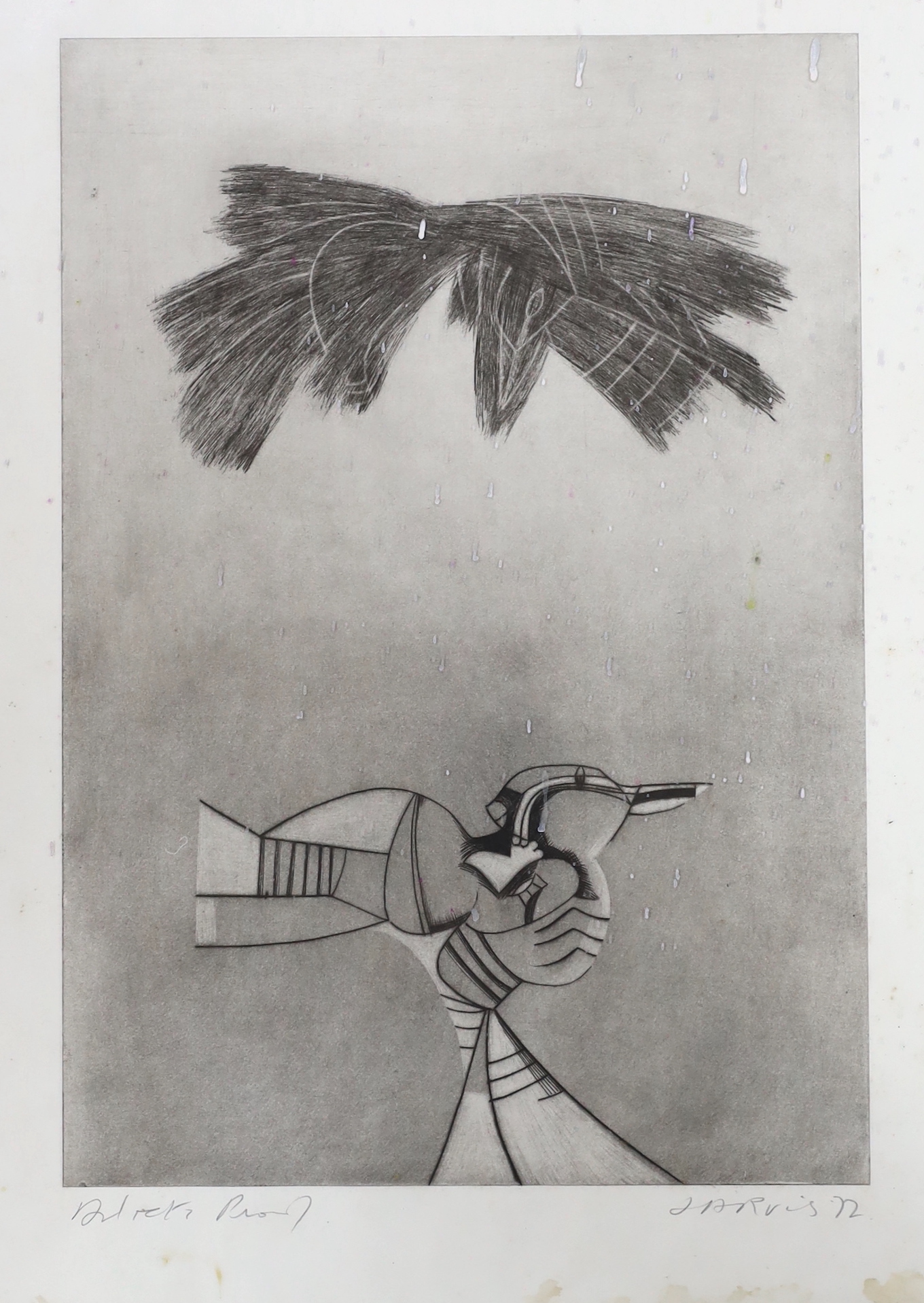 Roland Jarvis (1926-2016), three surreal etchings, 'Alba's Dog' and two artist proof examples, each signed, largest 37 x 51cm